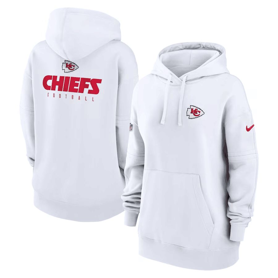 Women 2023 NFL Kansas City Chiefs white Sweatshirt style 1->kansas city chiefs->NFL Jersey
